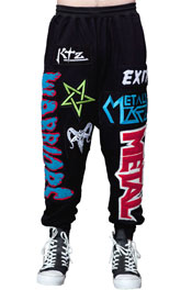 Color Embroidered Patch Jogging Trousers