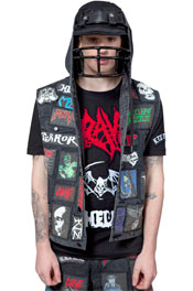 Digital Printed Patch Sleeveless Jacket