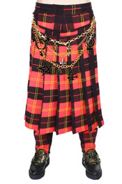 Tartan Trousers with Pleated Apron