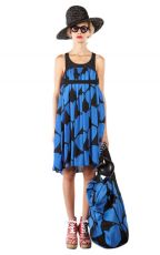 BIG HEART blue FRILL DRESS WITH BELT